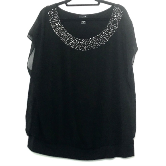 torrid Tops - GORGEOUS BLACK CHIFFON EMBELLISHED TOP